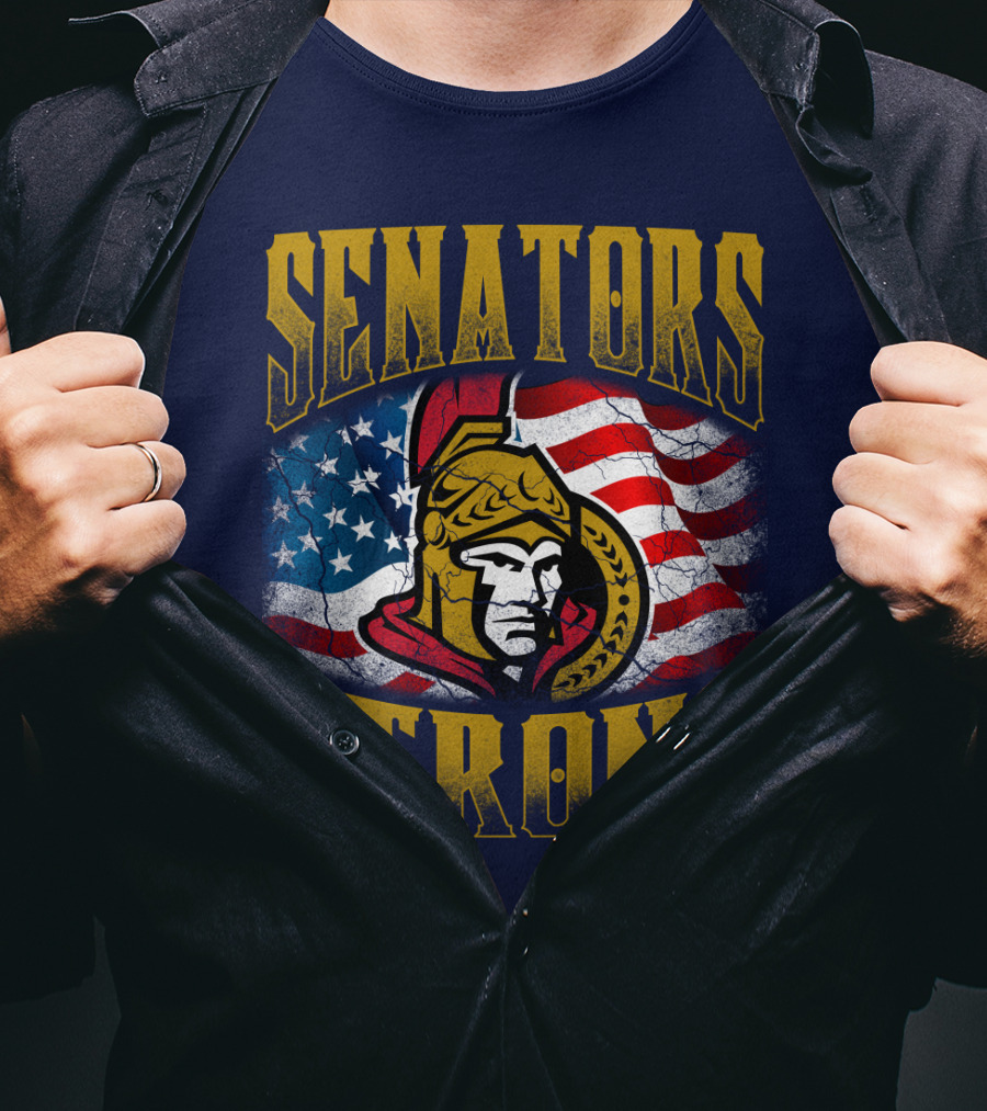 Senators Strong Ottawa Senators American Flag T-Shirt