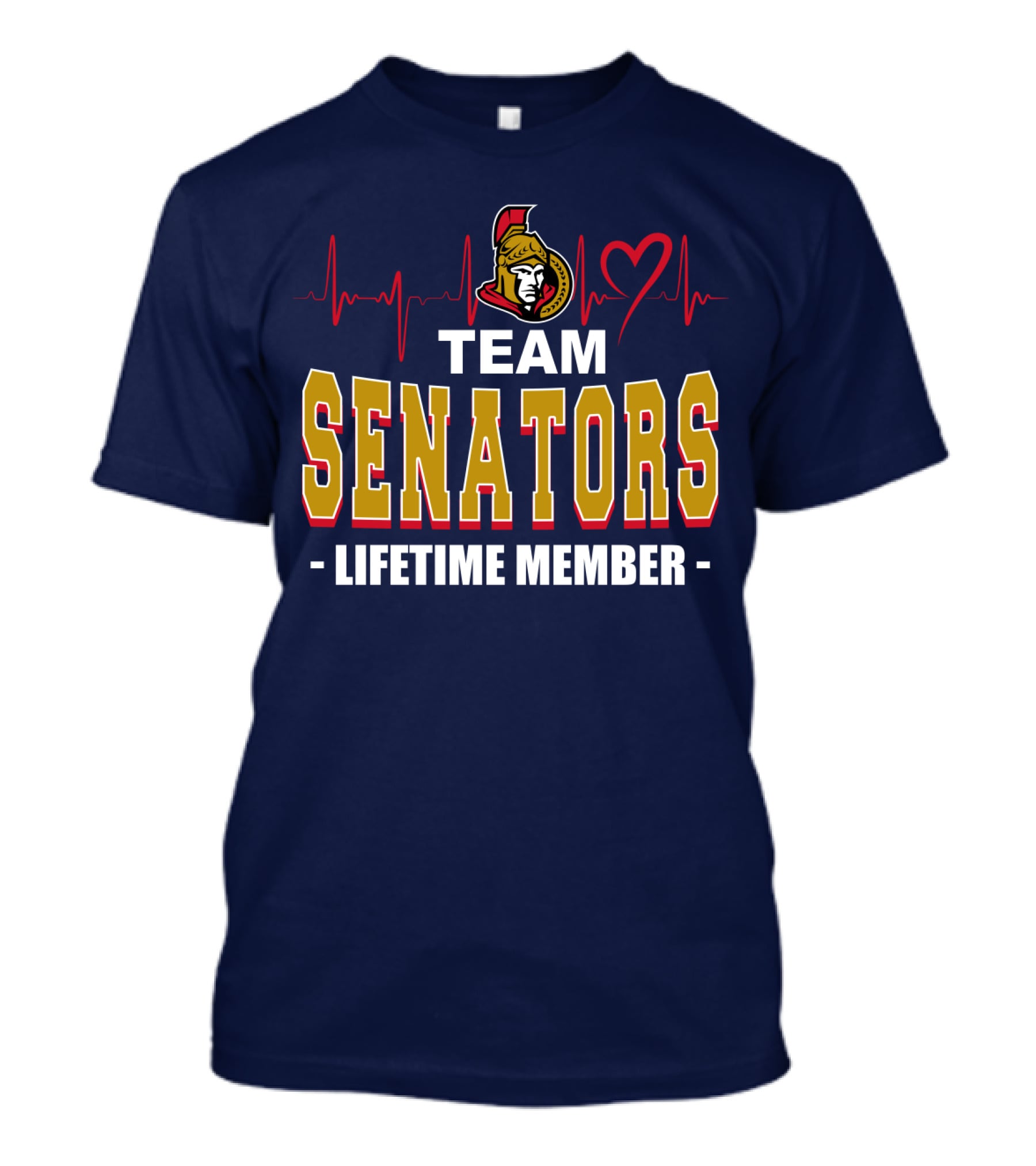 Team Senators Lifetime Member Ottawa Senators Heartbeat T-Shirt