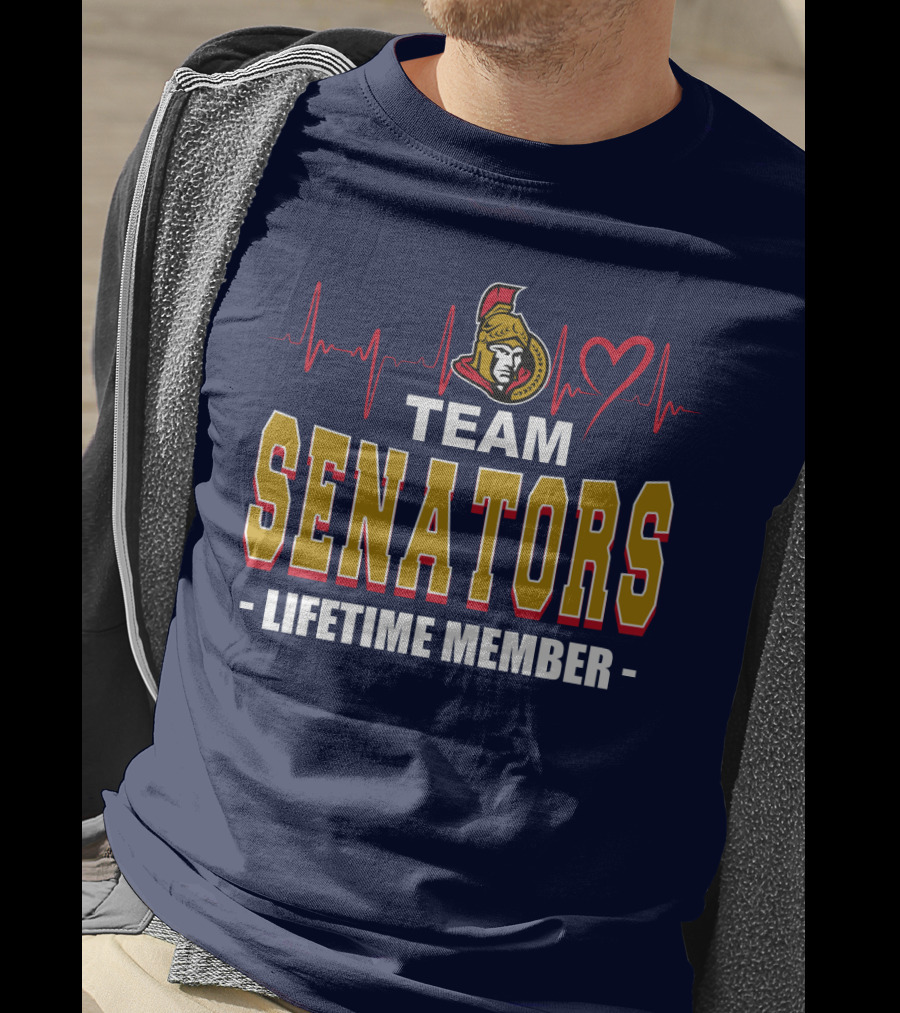 Team Senators Lifetime Member Ottawa Senators Heartbeat T-Shirt