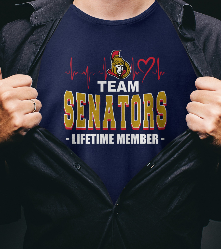 Team Senators Lifetime Member Ottawa Senators Heartbeat T-Shirt
