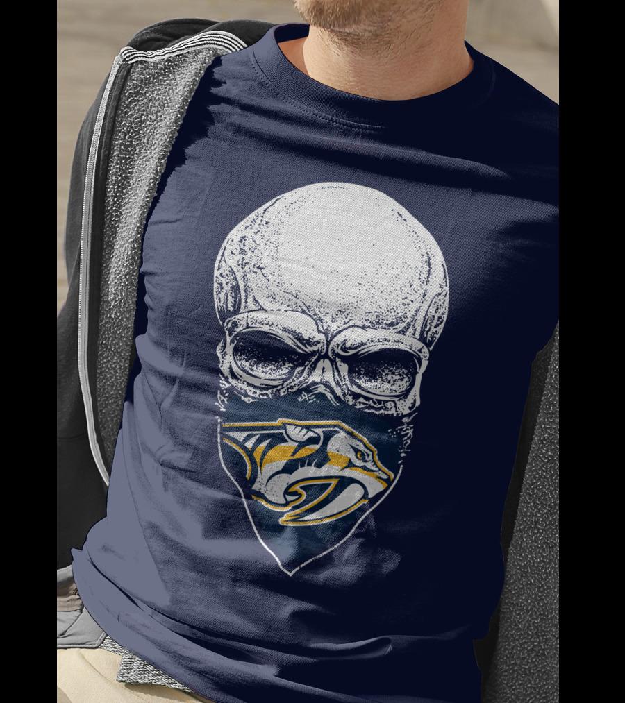 Nashville Predators Skull Bandana T-Shirt