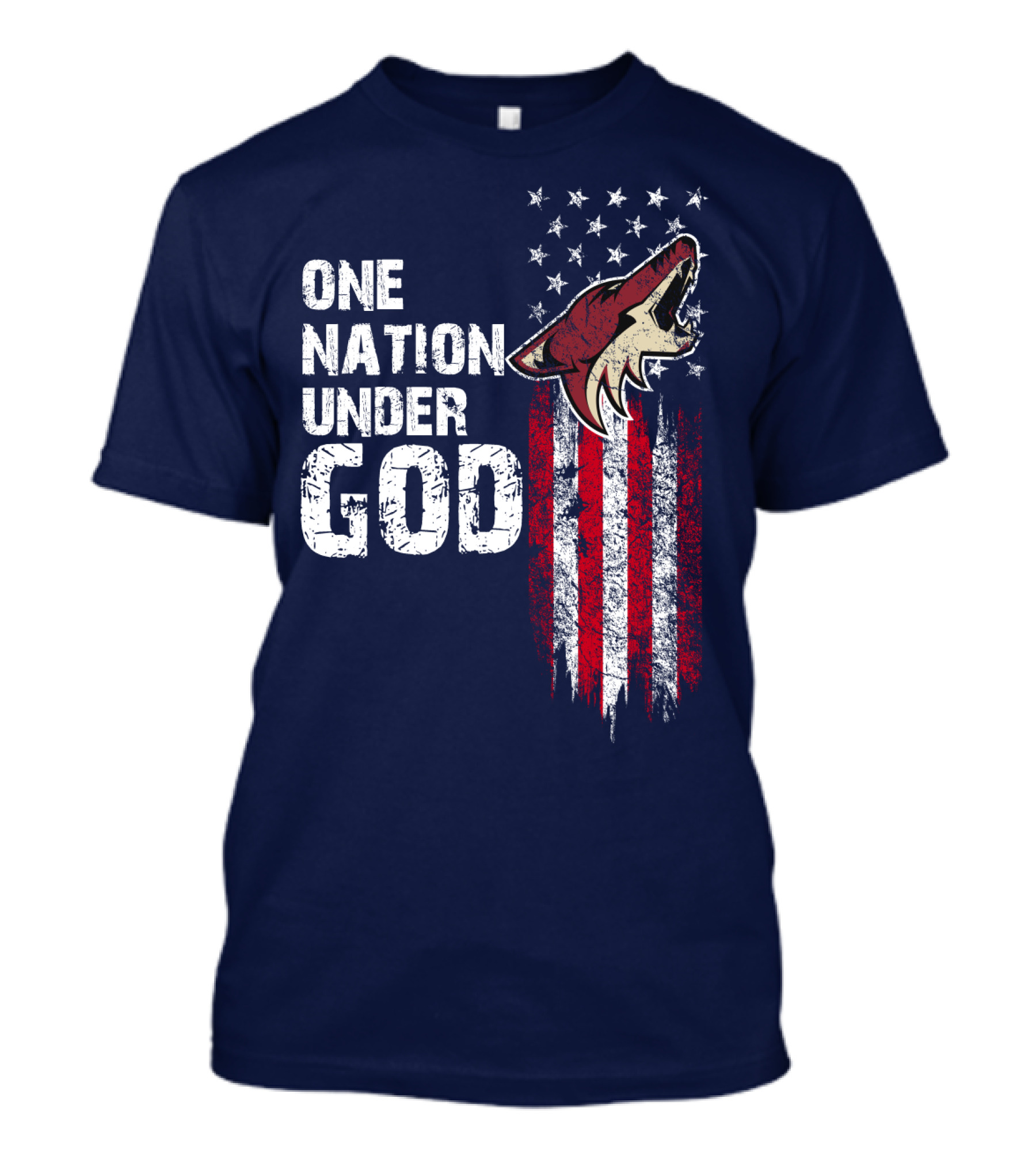One Nation Under God Arizona Coyotes Usa Flag T-Shirt