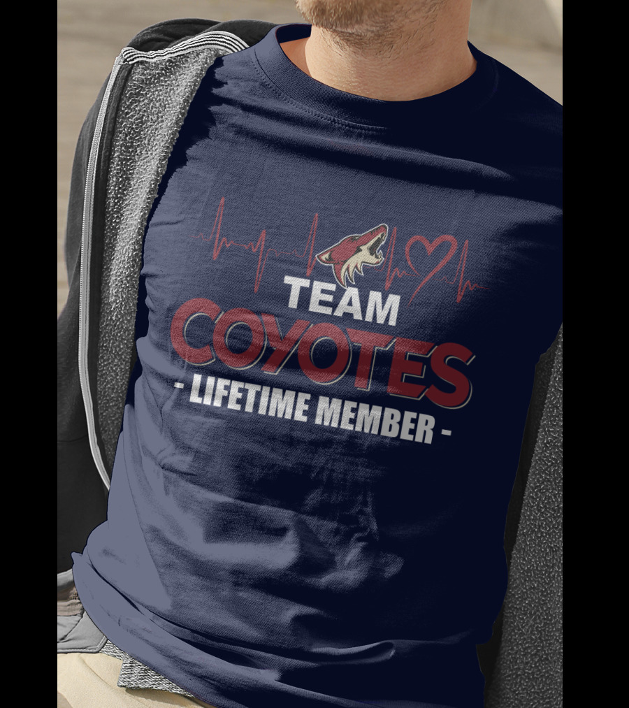 Team Coyotes Lifetime Member Arizona Coyotes Heartbeat T-Shirt
