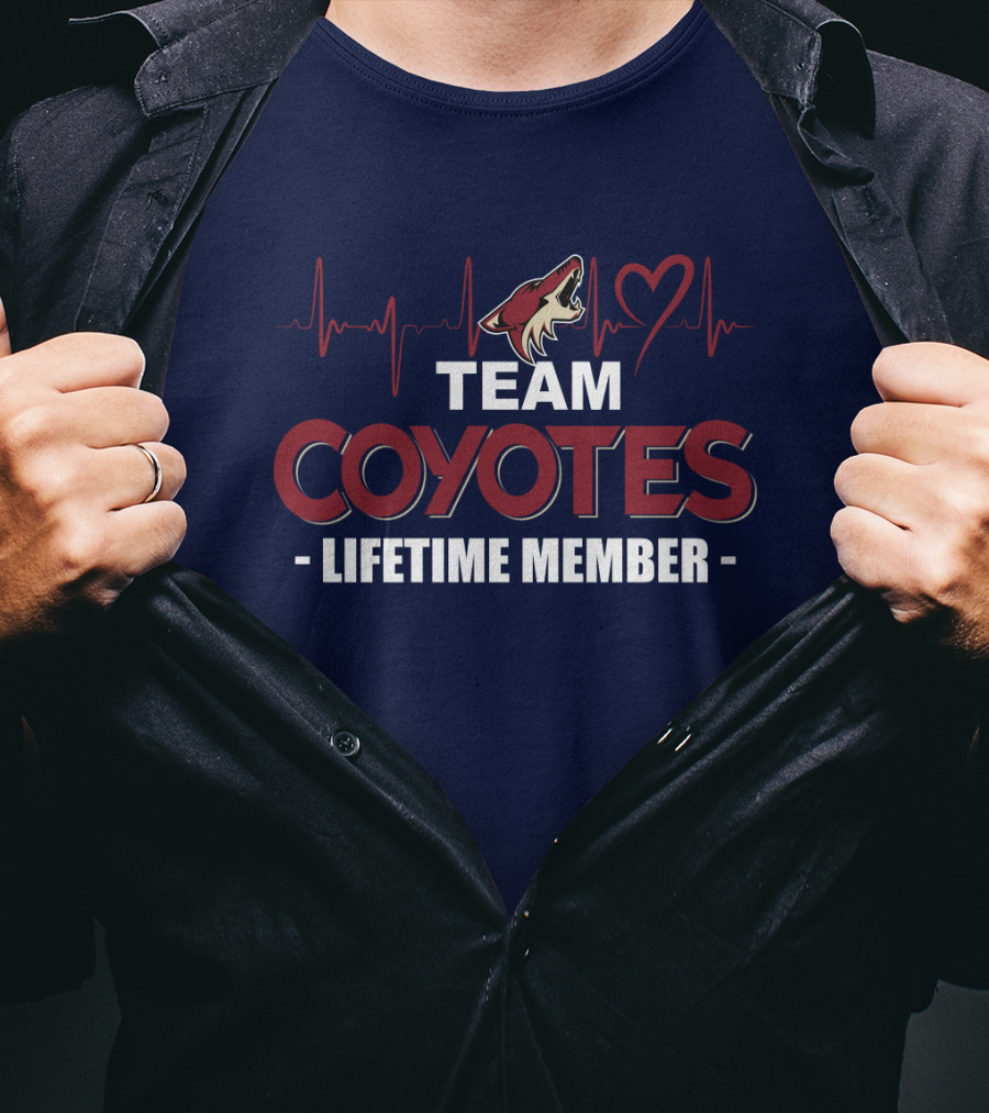 Team Coyotes Lifetime Member Arizona Coyotes Heartbeat T-Shirt