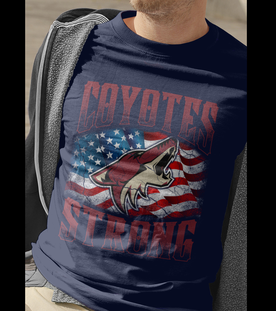 Coyotes Strong American Flag T-Shirt