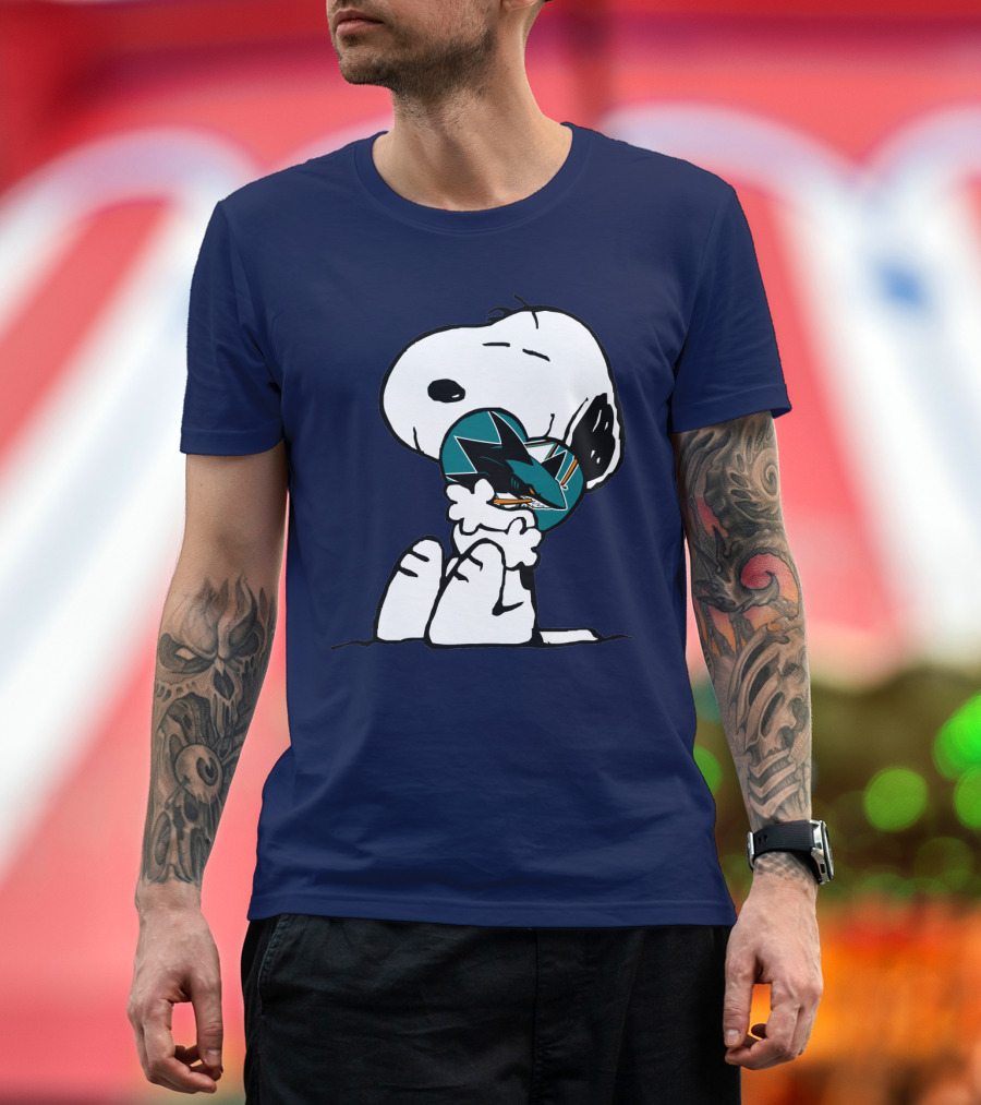 San Jose Sharks Snoopy Hockey Puck T-Shirt