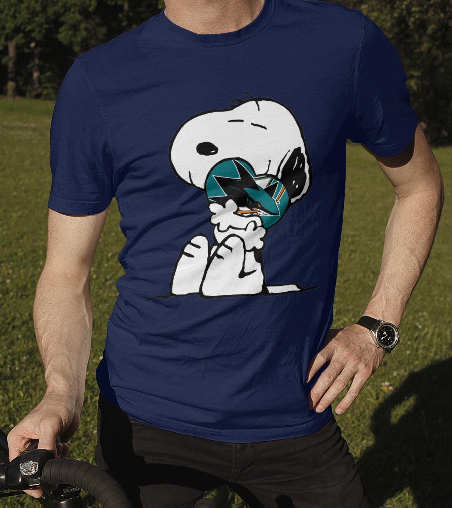 San Jose Sharks Snoopy Hockey Puck T-Shirt