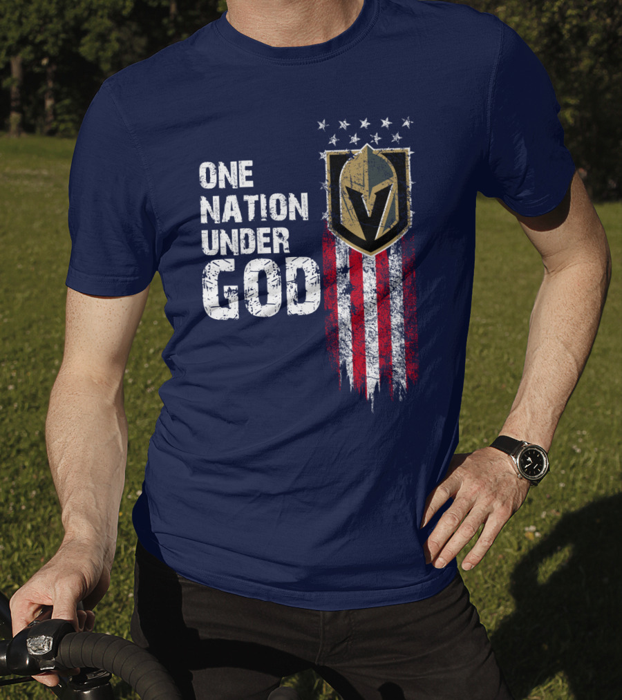 One Nation Under God Vegas Golden Knights Logo Stars And Stripes T-Shirt