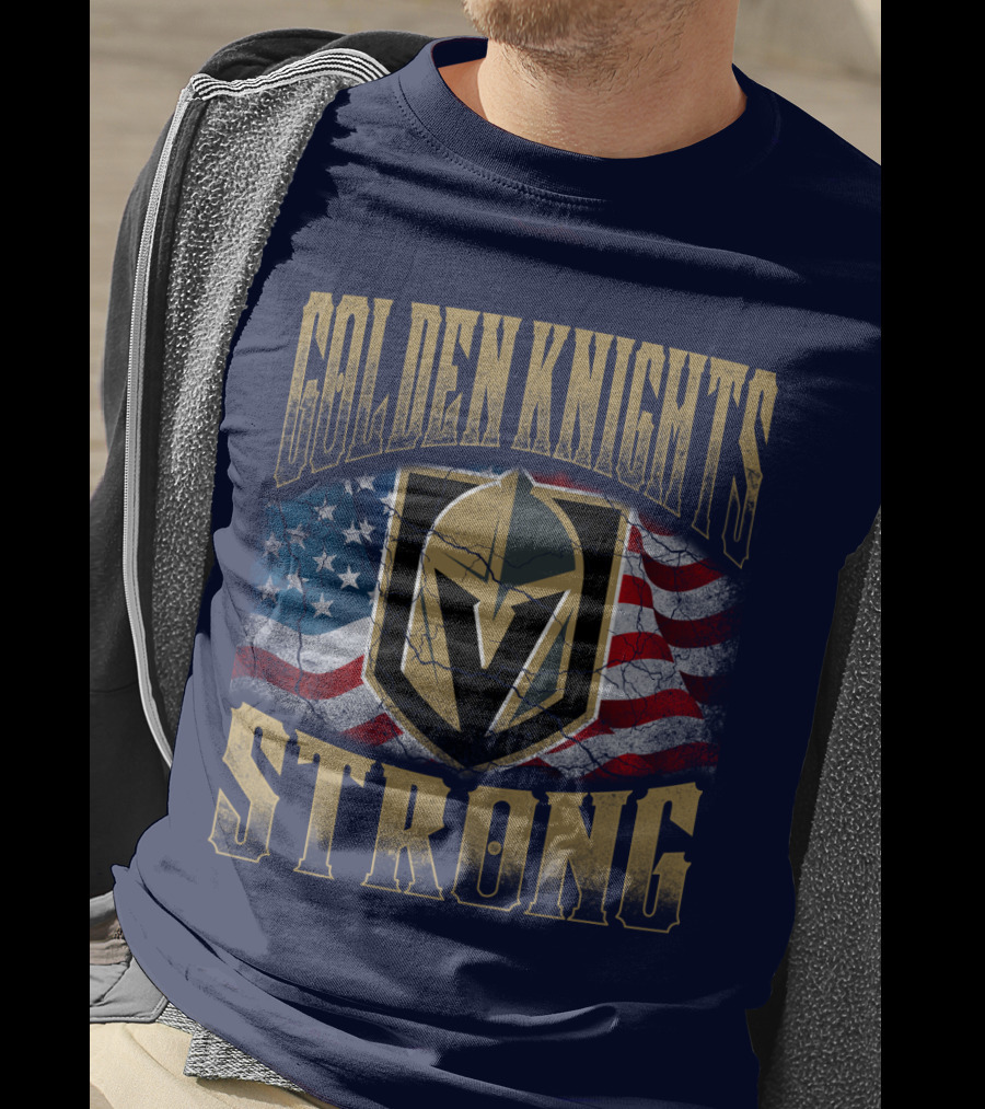 Golden Knights Strong American Flag T-Shirt