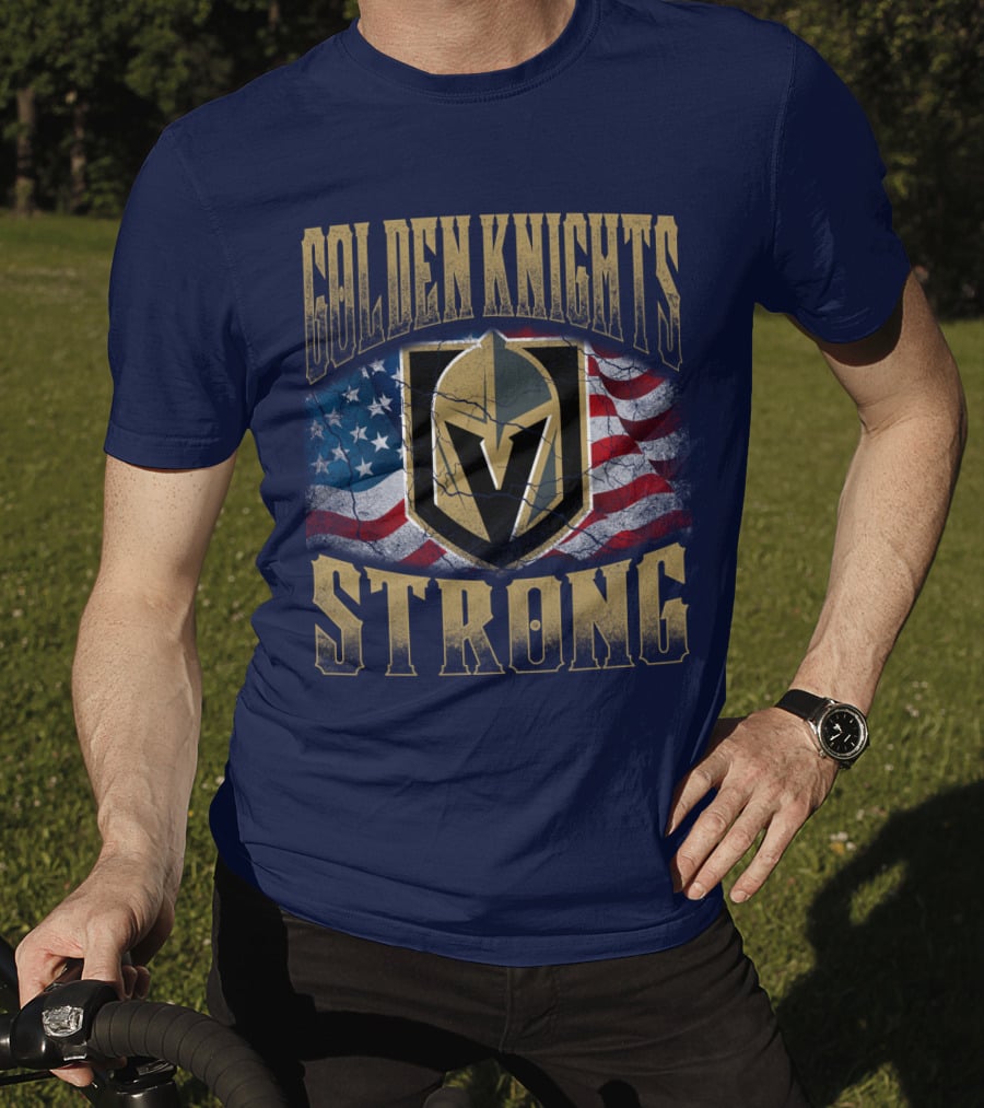 Golden Knights Strong American Flag T-Shirt
