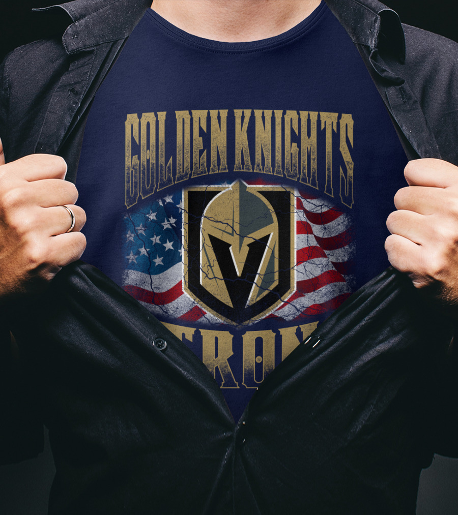 Golden Knights Strong American Flag T-Shirt