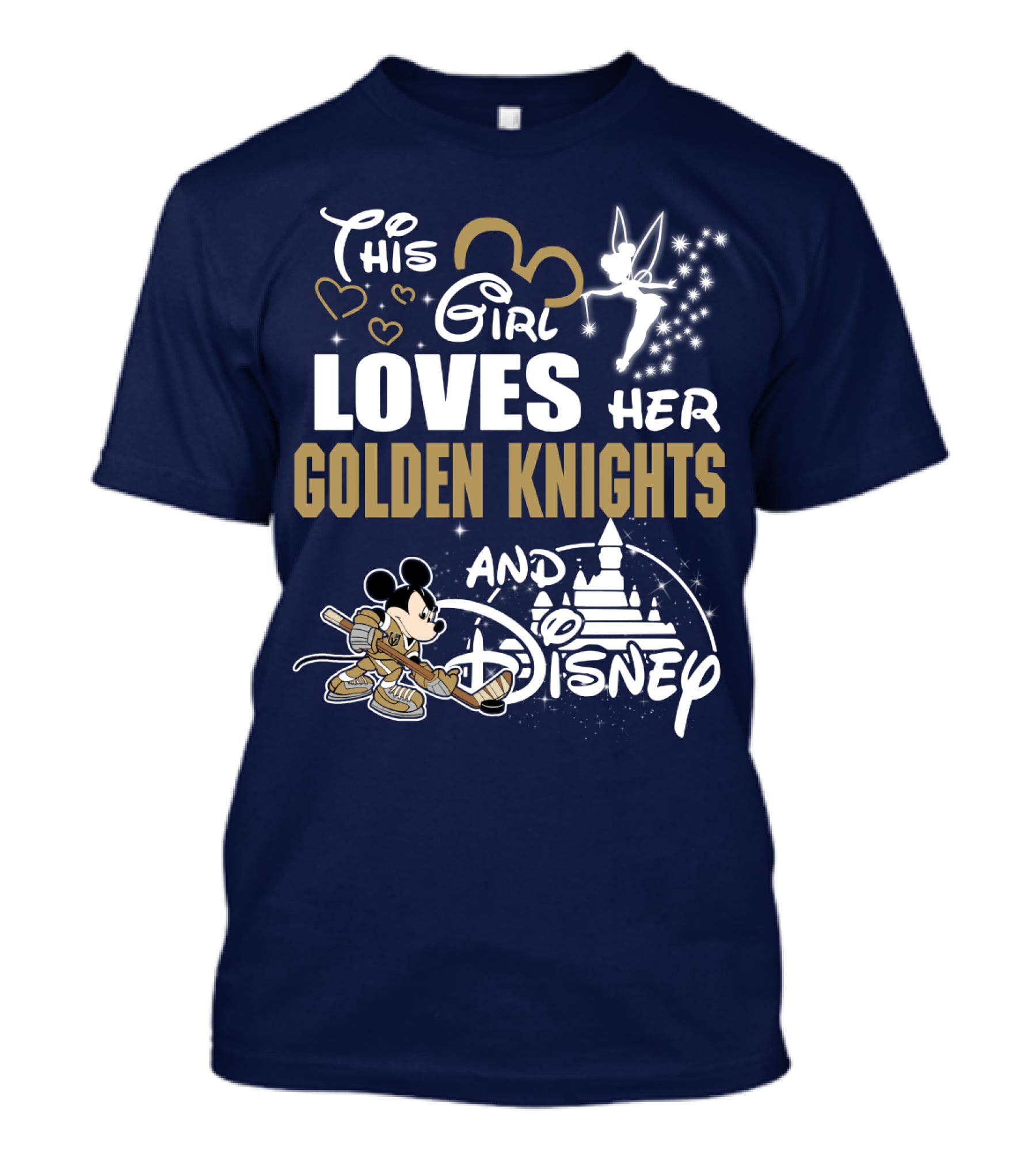 This Girl Loves Her Golden Knights And Disney T-Shirt