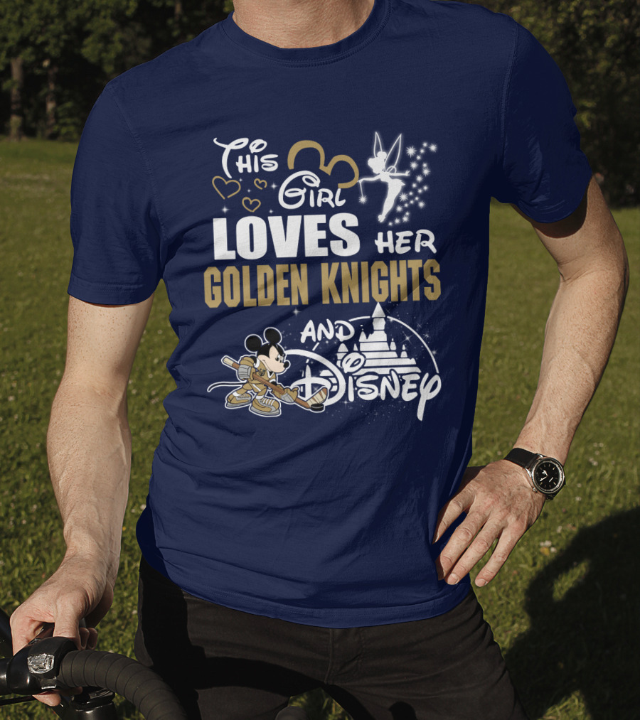 This Girl Loves Her Golden Knights And Disney T-Shirt