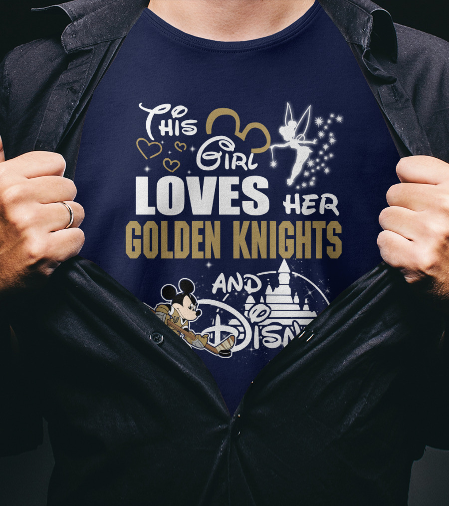 This Girl Loves Her Golden Knights And Disney T-Shirt