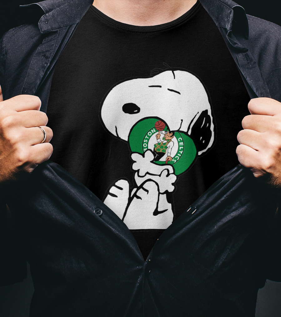 Snoopy Hugging Boston Celtics T-Shirt