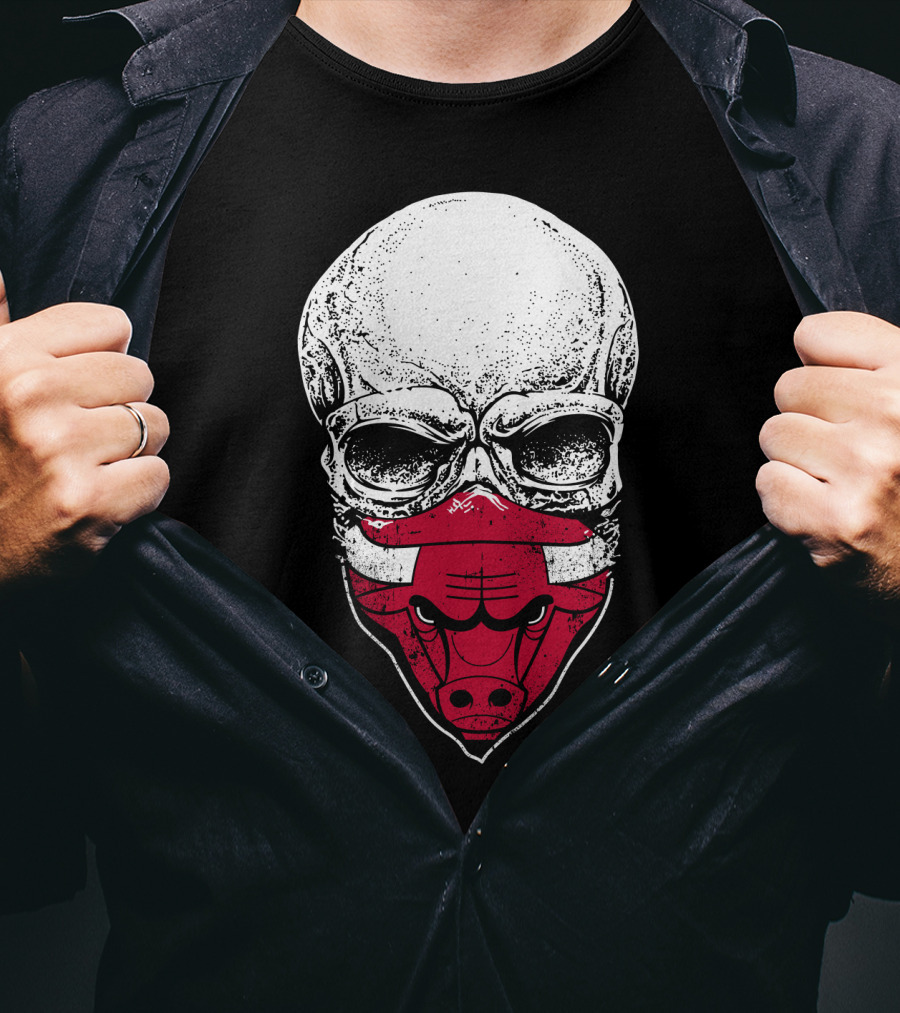 Chicago Bulls Skull Bulls Face T-Shirt