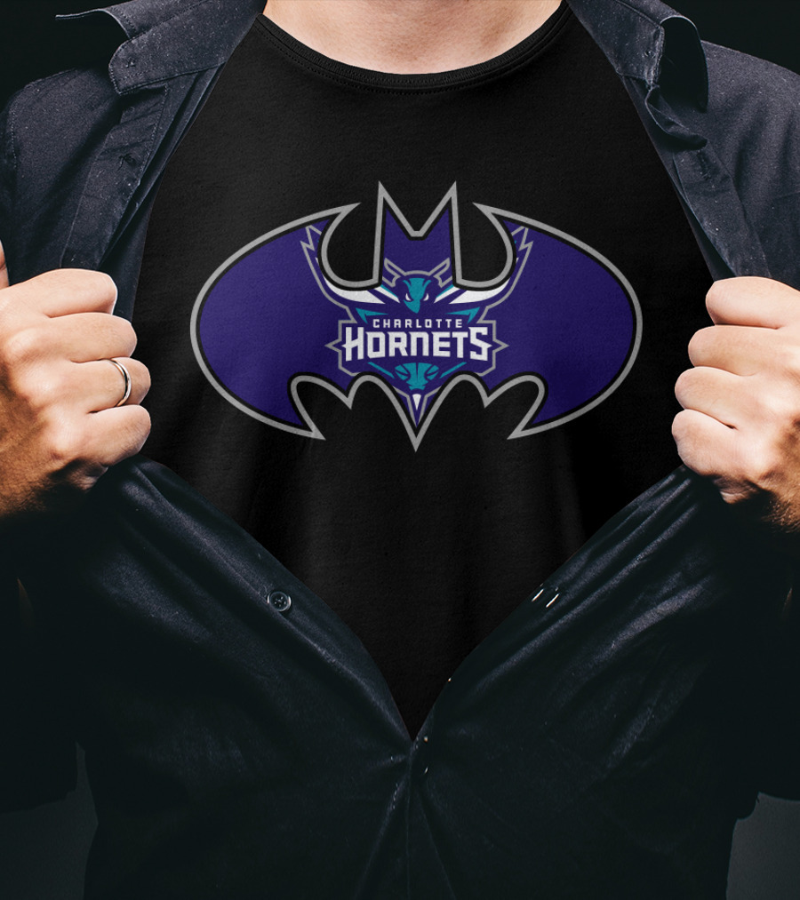 Charlotte Hornets Batman Logo Mashup T-Shirt