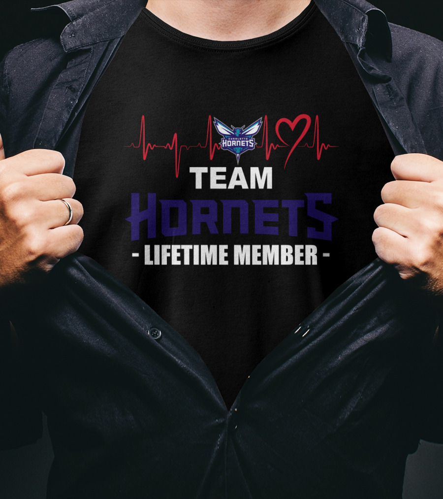 Team Hornets Lifetime Member Heartbeat T-Shirt