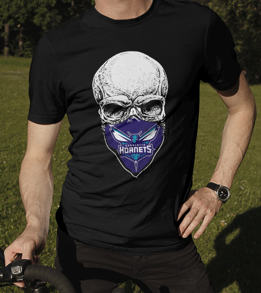 Charlotte Hornets Skull Mask T-Shirt