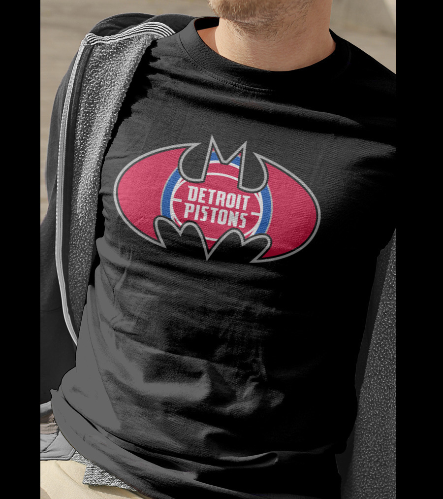 Detroit Pistons Logo Basketball Batman Symbol T-Shirt
