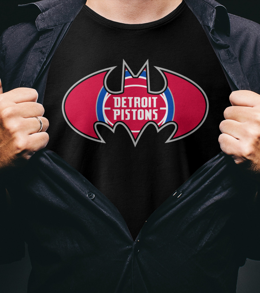 Detroit Pistons Logo Basketball Batman Symbol T-Shirt
