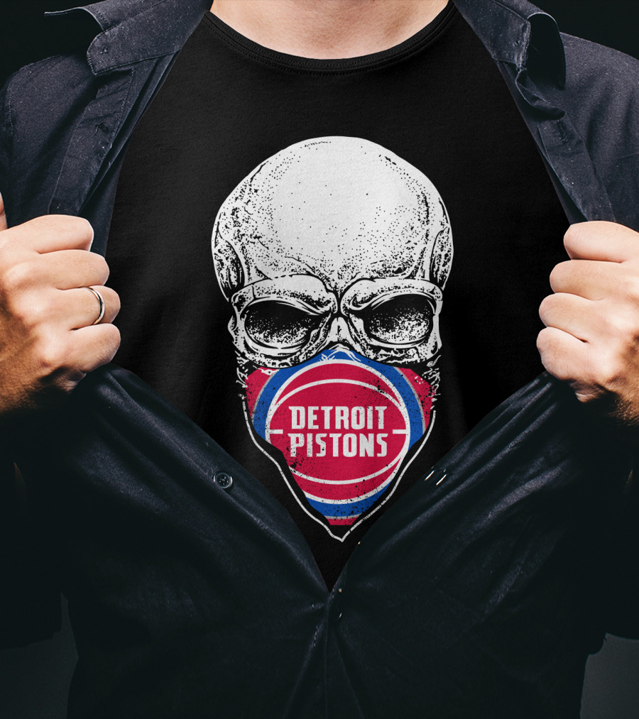 Detroit Pistons Skull Masked T-Shirt