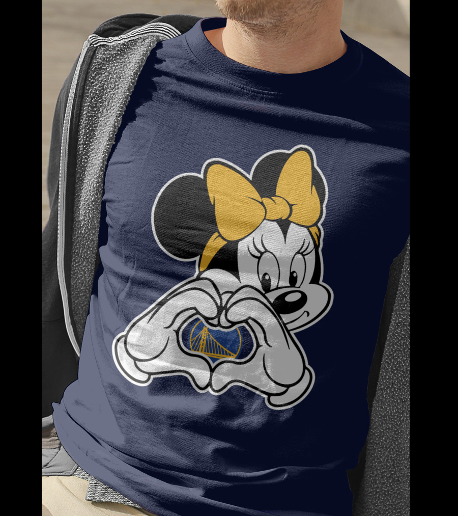 Golden State Warriors Heart Hands Minnie Mouse T-Shirt