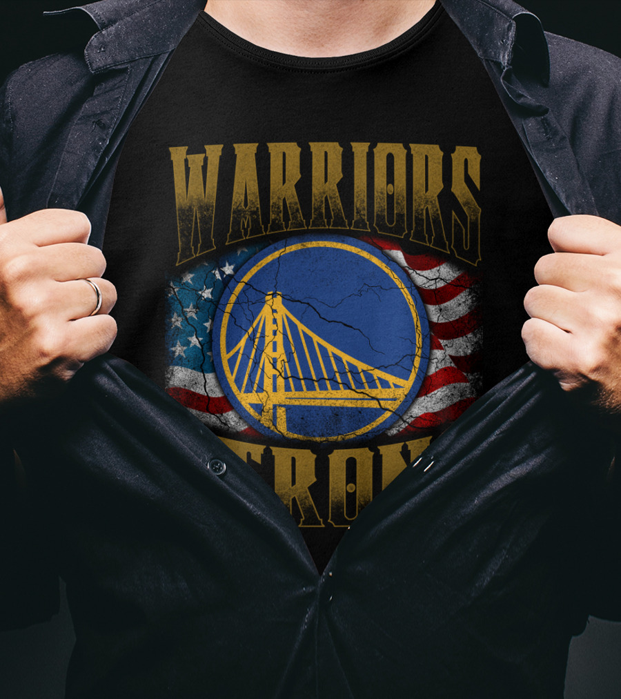 Warriors Strong Golden State American Flag Bridge T-Shirt