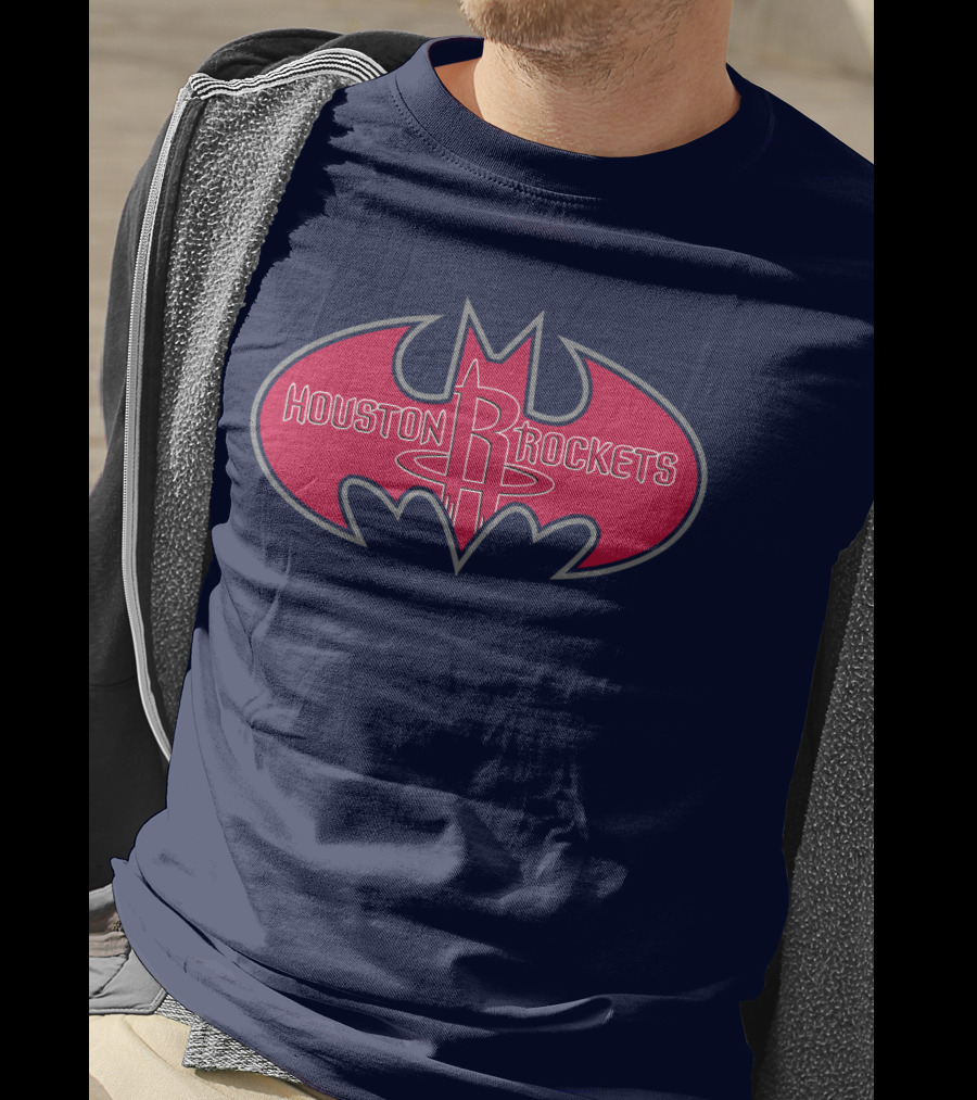 Houston Rockets Batman Logo Red Bat Symbol T-Shirt