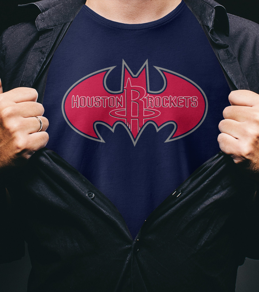 Houston Rockets Batman Logo Red Bat Symbol T-Shirt