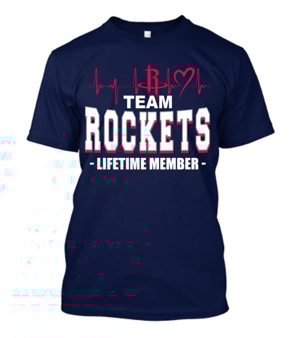 Team Rockets Lifetime Member Heartbeat Houston Rockets T-Shirt