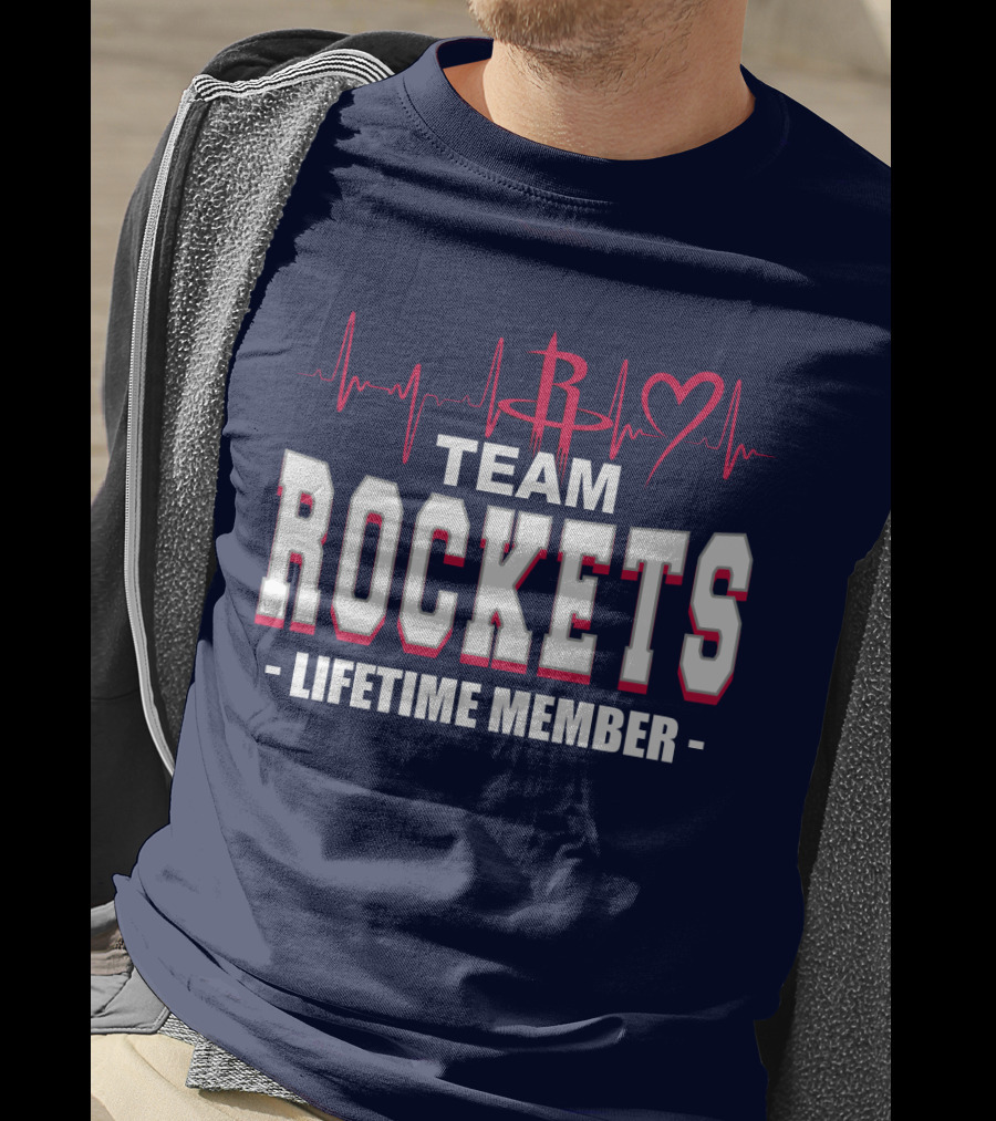 Team Rockets Lifetime Member Heartbeat Houston Rockets T-Shirt