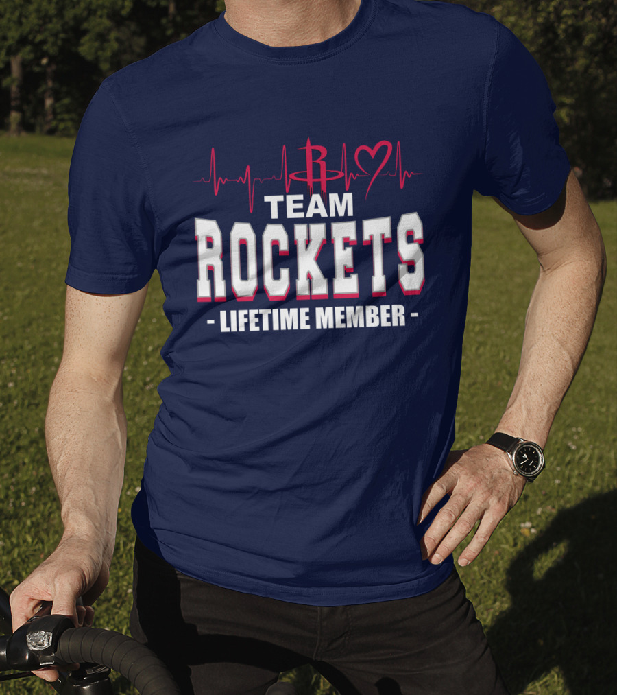 Team Rockets Lifetime Member Heartbeat Houston Rockets T-Shirt