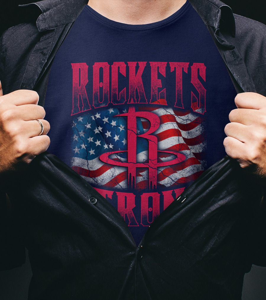 Rockets Strong American Flag T-Shirt