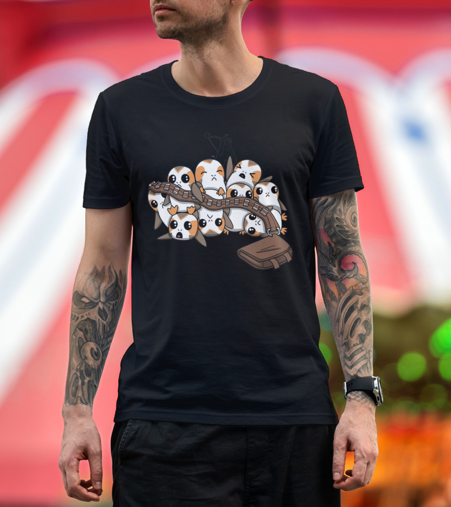 Porgs Overload Chewbacca Bandolier Fun T-Shirt