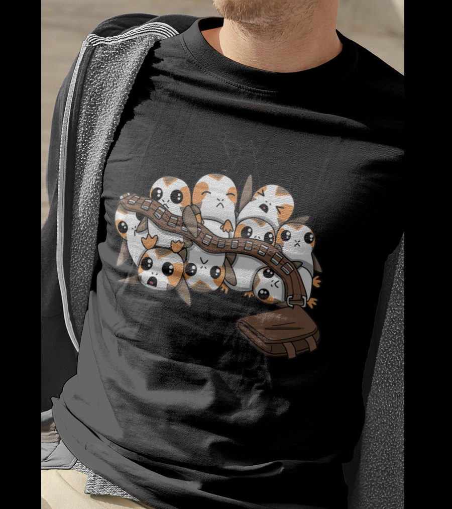 Porgs Overload Chewbacca Bandolier Fun T-Shirt