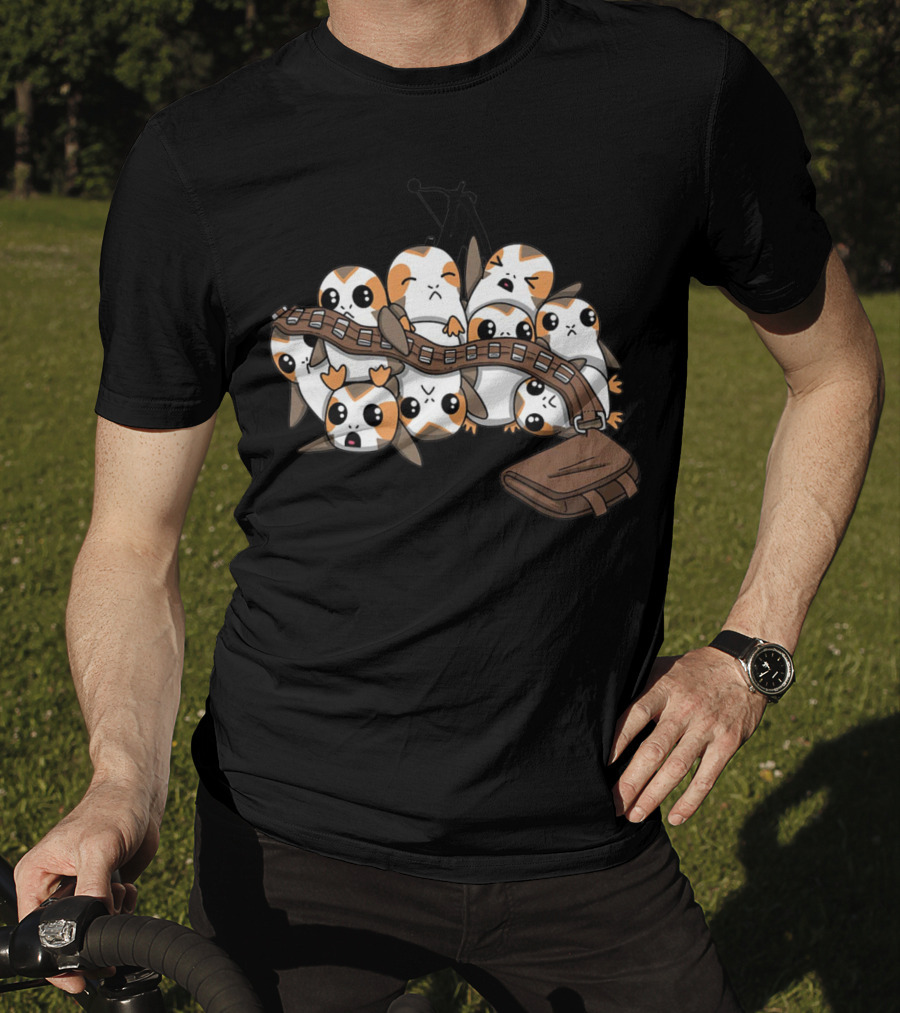 Porgs Overload Chewbacca Bandolier Fun T-Shirt