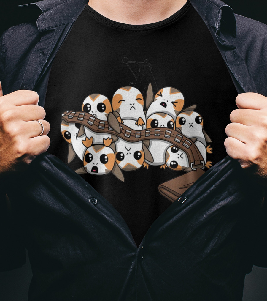 Porgs Overload Chewbacca Bandolier Fun T-Shirt