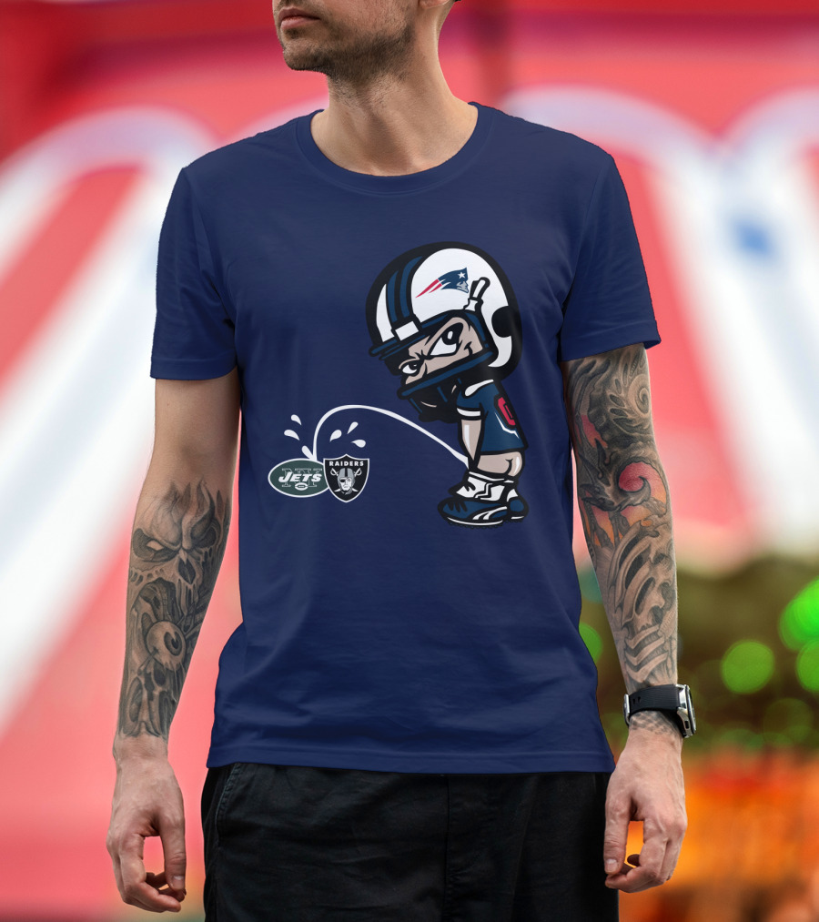 New England Patriots Vs Jets Raiders Rivalry Comic Style T-Shirt
