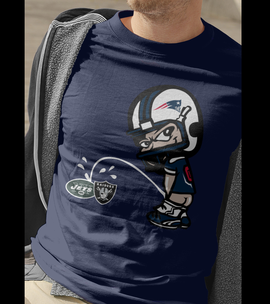New England Patriots Vs Jets Raiders Rivalry Comic Style T-Shirt