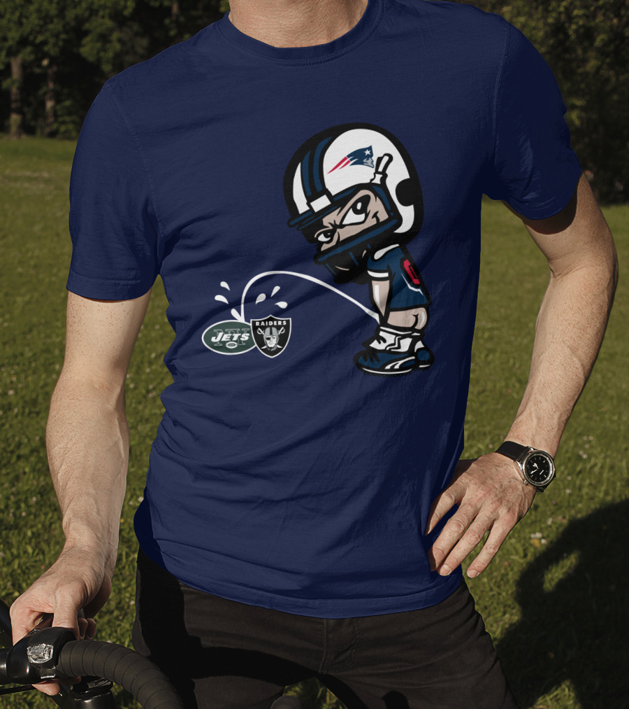 New England Patriots Vs Jets Raiders Rivalry Comic Style T-Shirt
