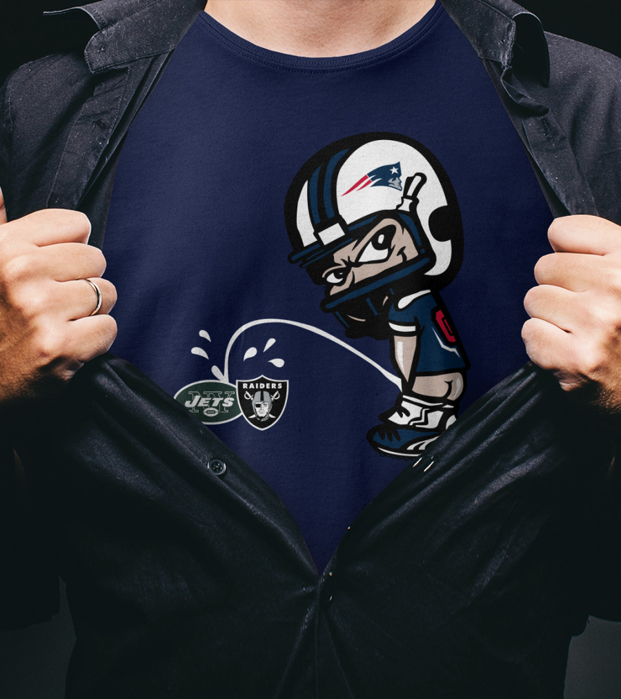 New England Patriots Vs Jets Raiders Rivalry Comic Style T-Shirt
