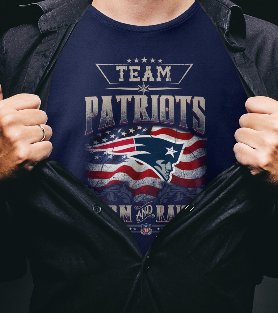 Team Patriots Born And Raised Nfl T-Shirt