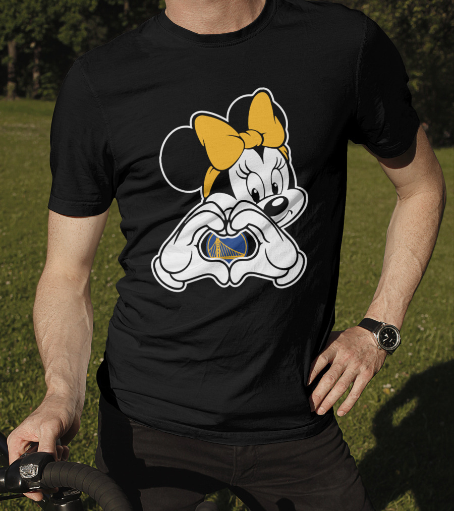 Golden State Warriors Minnie Mouse Heart Gesture T-Shirt