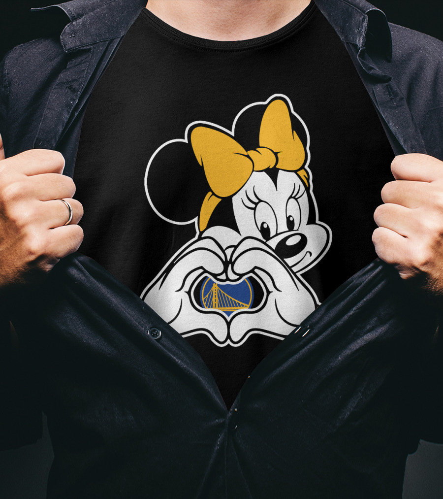 Golden State Warriors Minnie Mouse Heart Gesture T-Shirt