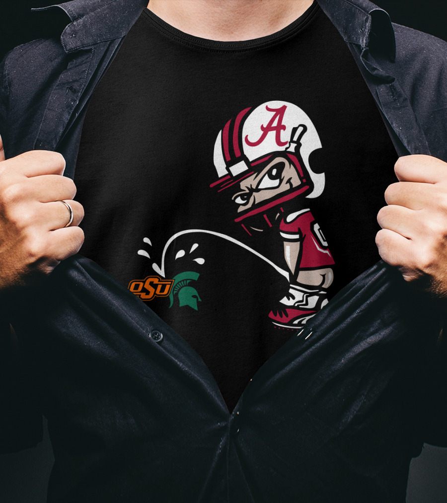 Alabama Crimson Tide Rivalry Spirit With Michigan State And Oklahoma State T-Shirt