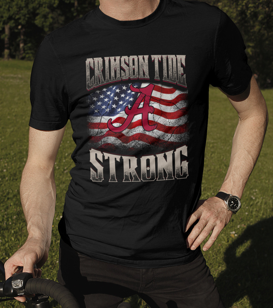 Crimson Tide Strong American Flag A T-Shirt