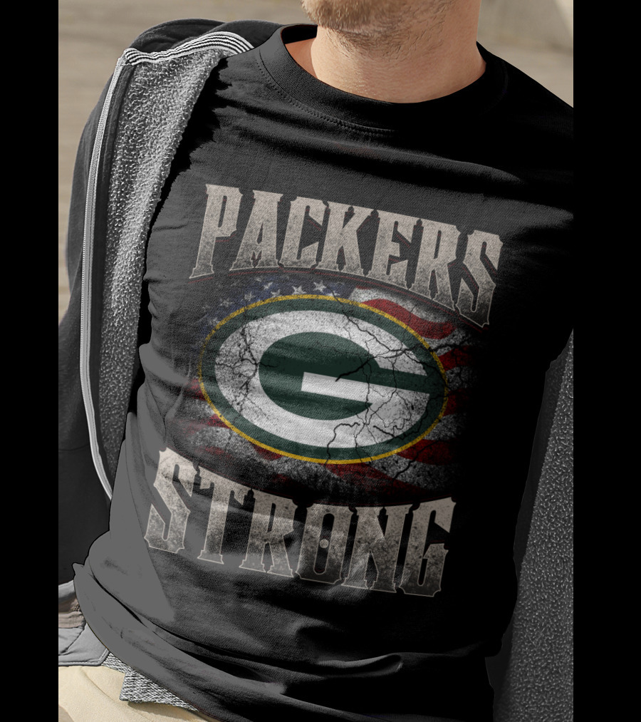Packers Strong American Flag Green Bay Packers T-Shirt