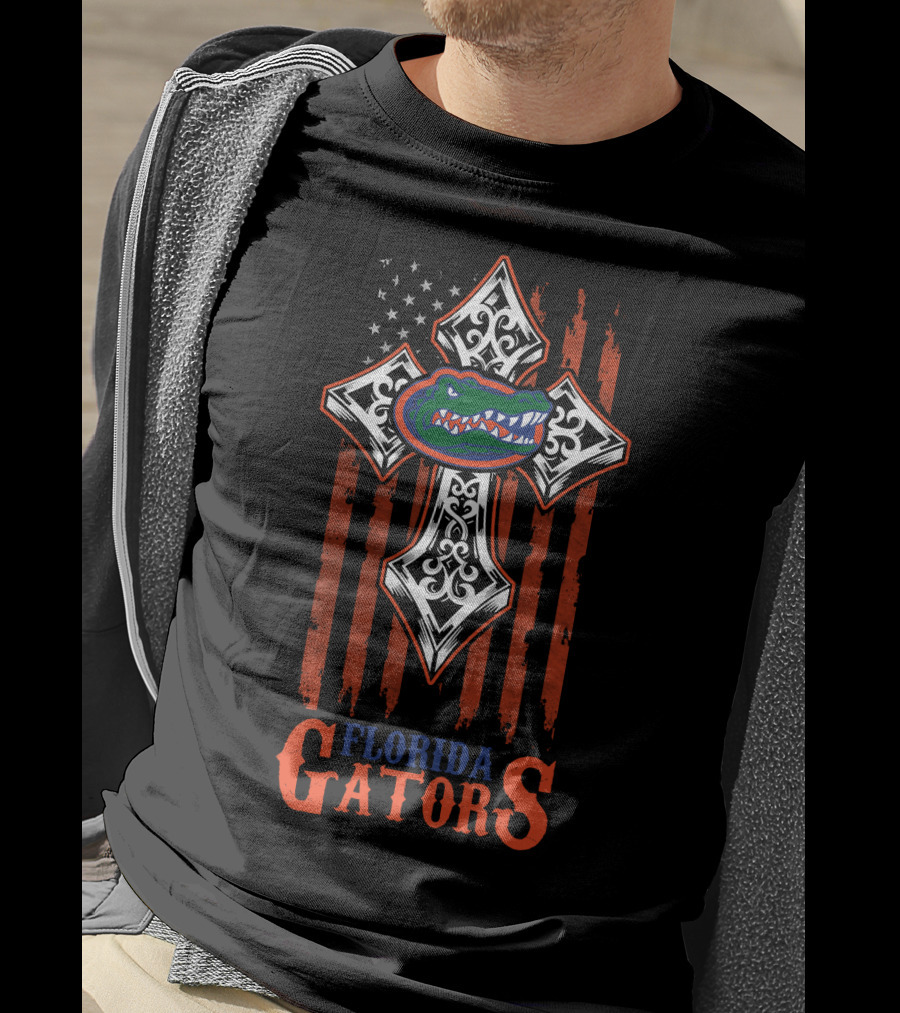 Florida Gators American Flag Cross T-Shirt