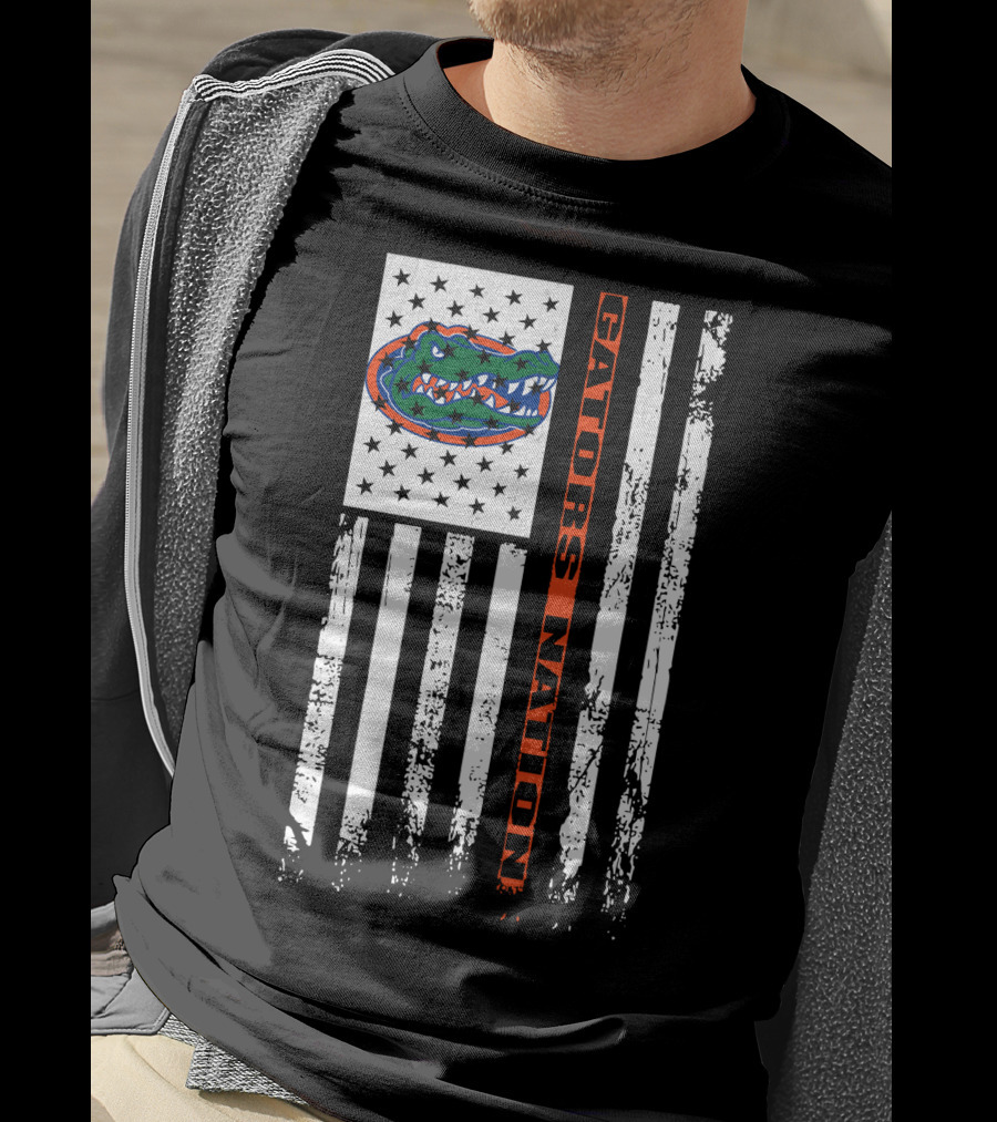 Florida Gators Nation Flag Logo With Stars And Stripes T-Shirt